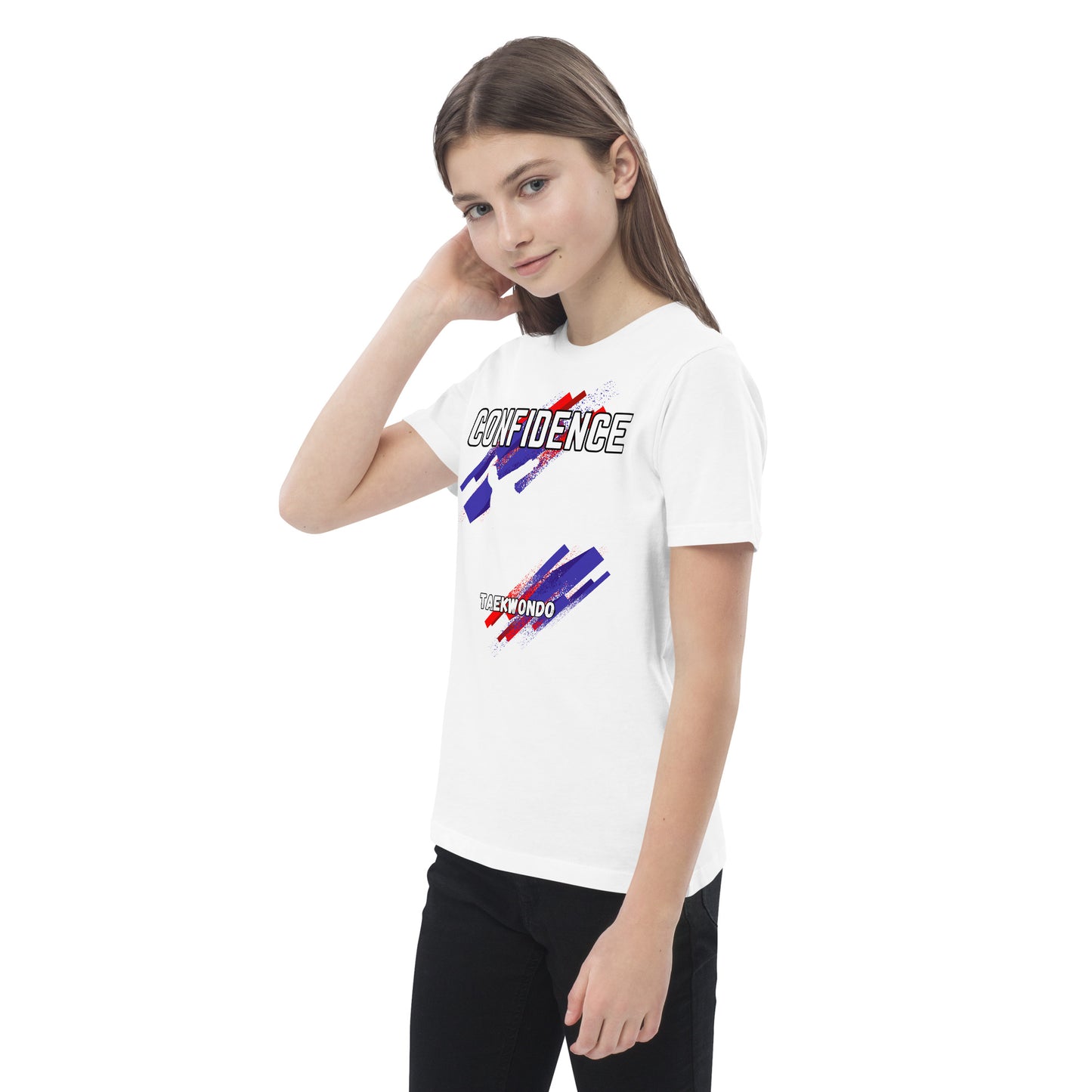 Organic cotton kids Taekwondo Theme t-shirt : Confidence