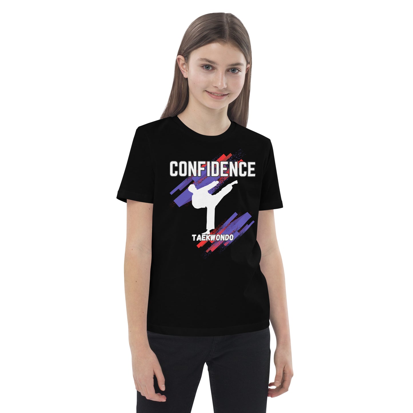 Organic cotton kids Taekwondo Theme t-shirt : Confidence