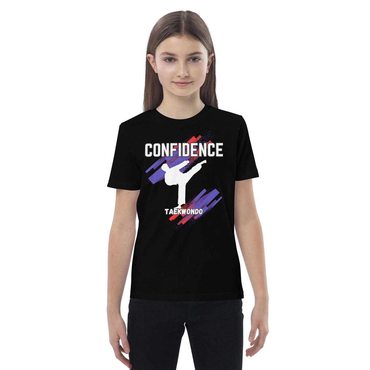 Organic cotton kids Taekwondo Theme t-shirt : Confidence