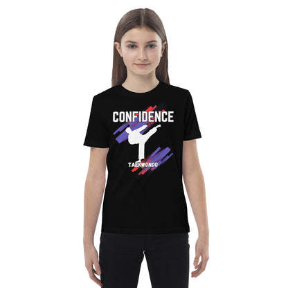 Organic cotton kids Taekwondo Theme t-shirt : Confidence