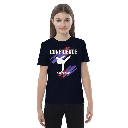 Organic cotton kids Taekwondo Theme t-shirt : Confidence