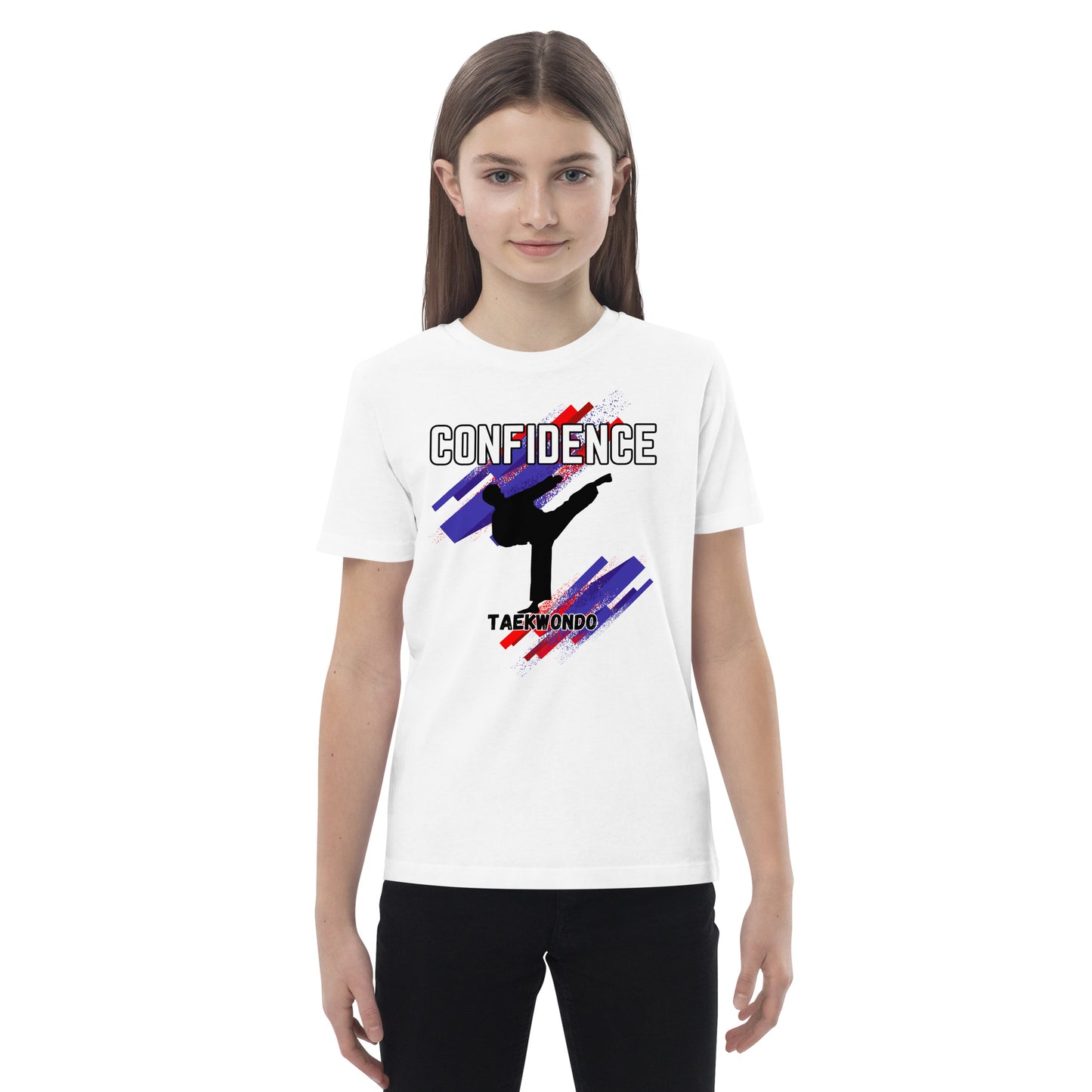 Organic cotton kids Taekwondo Theme t-shirt: Confidence