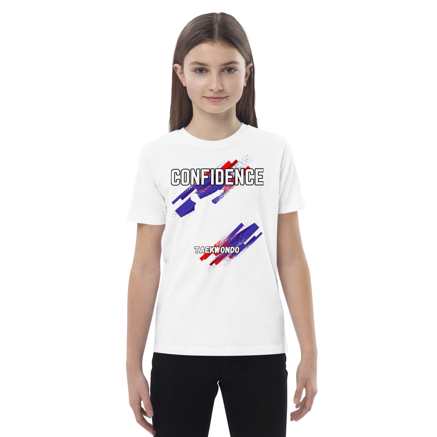 Organic cotton kids Taekwondo Theme t-shirt : Confidence
