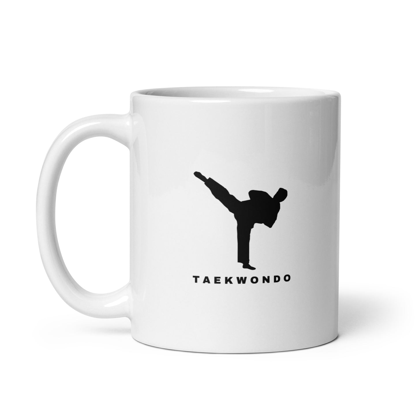 White glossy mug Taekwondo Theme : TAEKWONDO